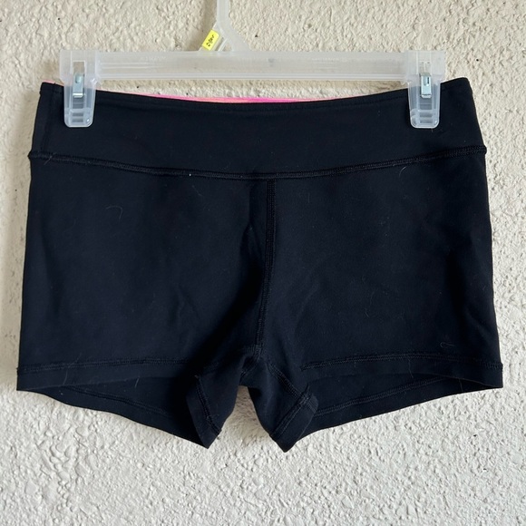 Ivivva by Lululemon Black Rhythmic Shorts Reversible Girls 14 Biker Stretch - Picture 4 of 4